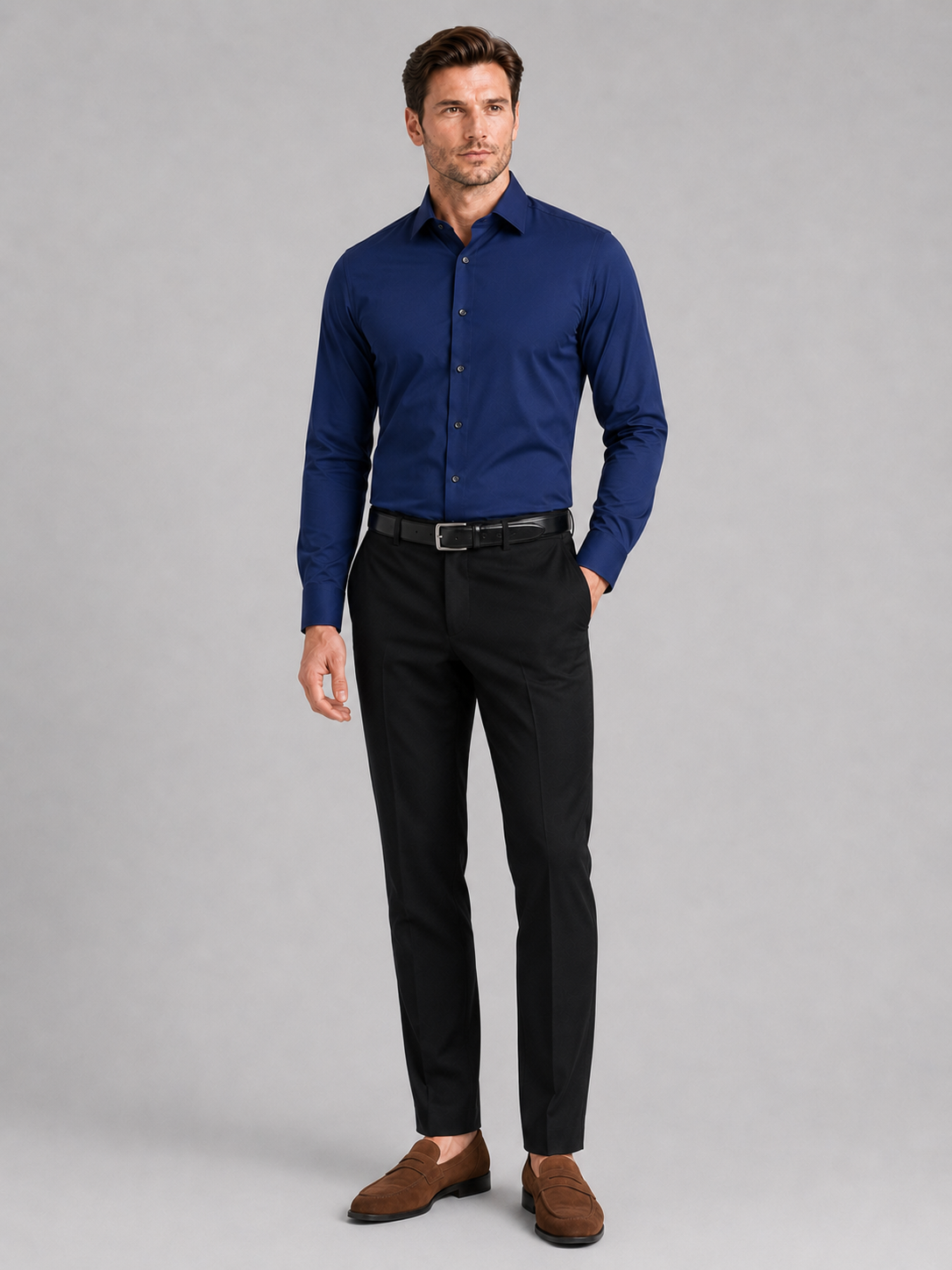 Business Casual Button Down Shirts in Navy