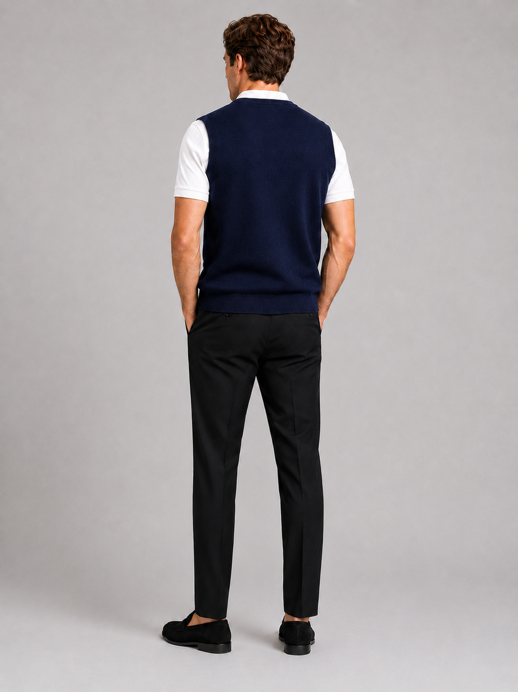 Sleeveless Sweater Men's in Navy