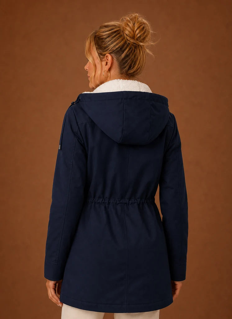 Women's Parka Jacket - Hooded Fleece-Lined Long Winter Coat | Nero & Luya