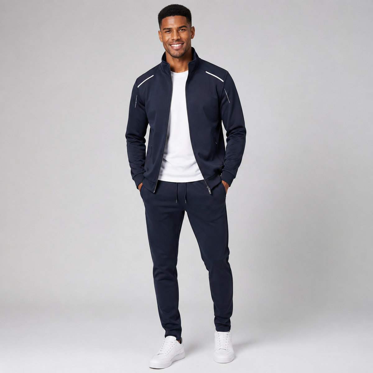 Tracksuit Set in Navy Blue