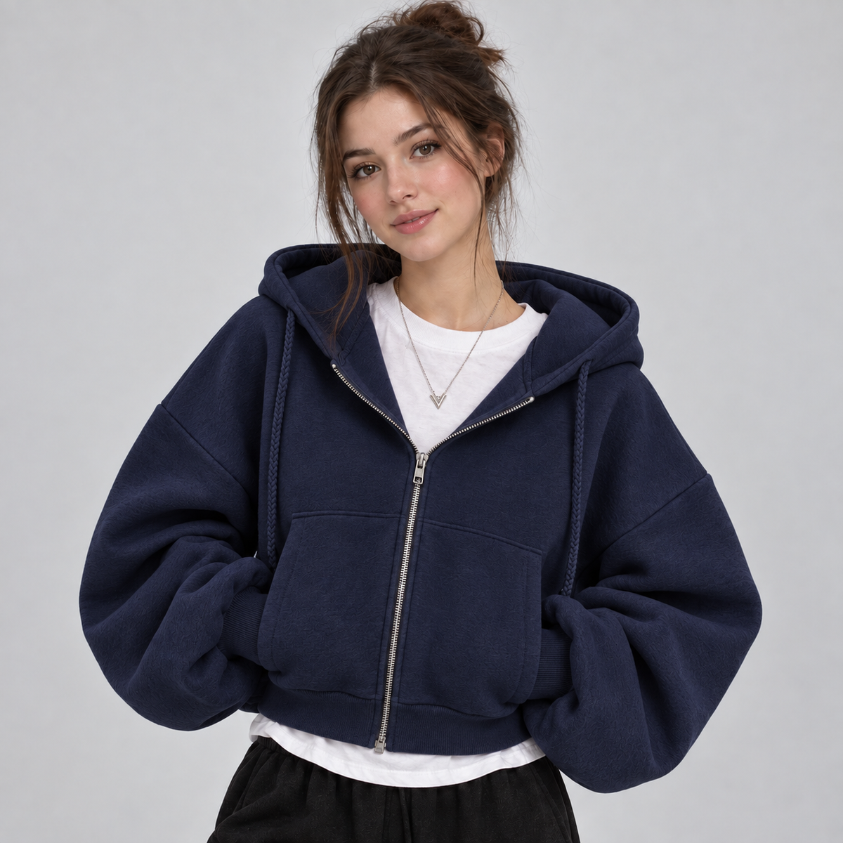 Hoodie in Navy Blue
