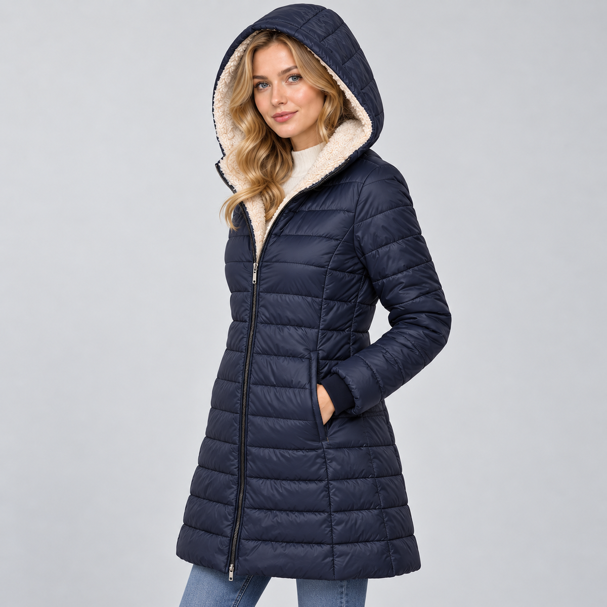 Coat in Navy Blue