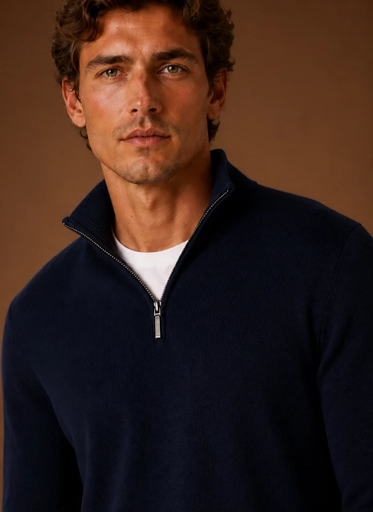 Men’s Quarter Zip Sweater | Nero & Luya