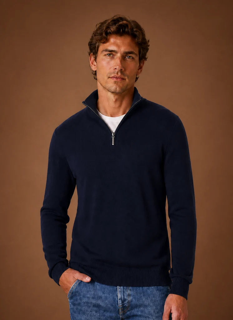 Men’s Quarter Zip Sweater | Nero & Luya