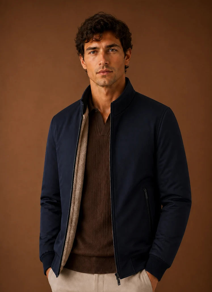 Men’s Lightweight Fleece Bomber Jacket | Nero & Luya
