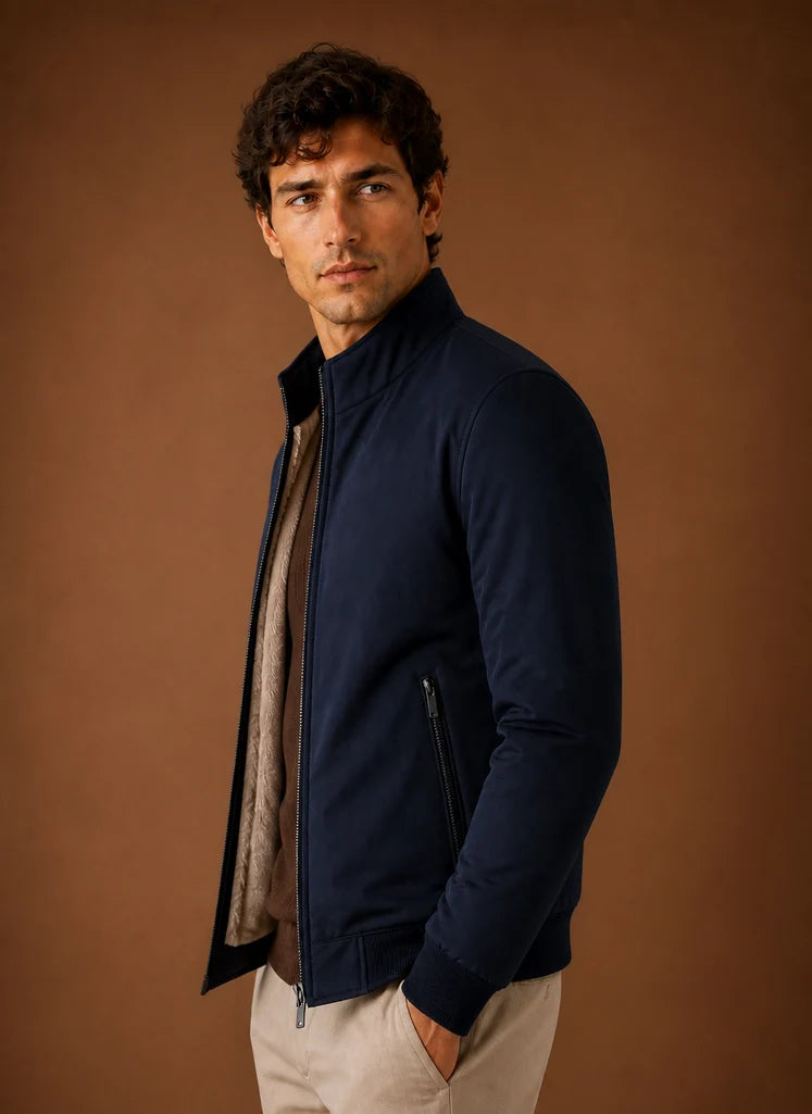 Men’s Lightweight Fleece Bomber Jacket | Nero & Luya