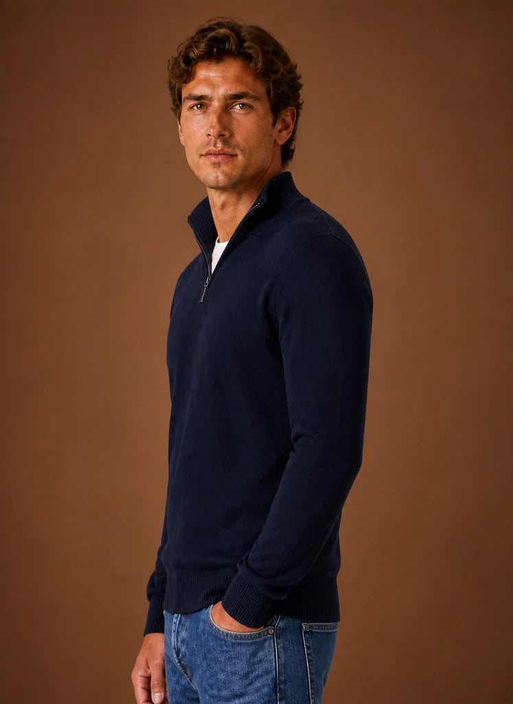 Men’s Quarter Zip Sweater | Nero & Luya
