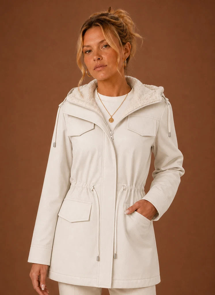 Women's Parka Jacket - Hooded Fleece-Lined Long Winter Coat | Nero & Luya