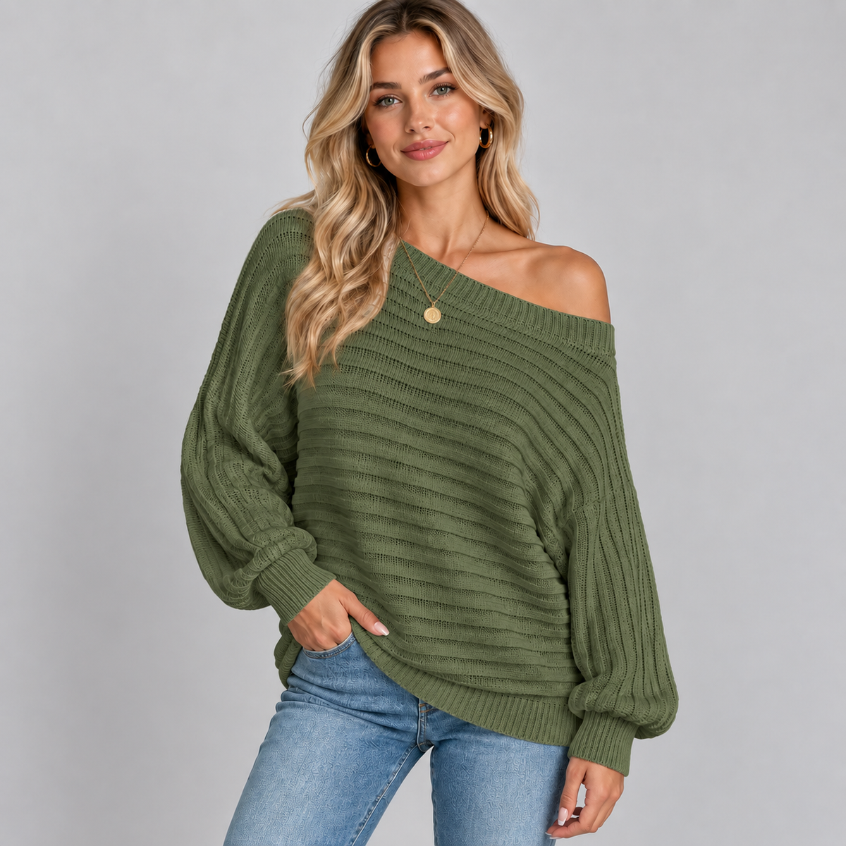 Sweater in Olive Green