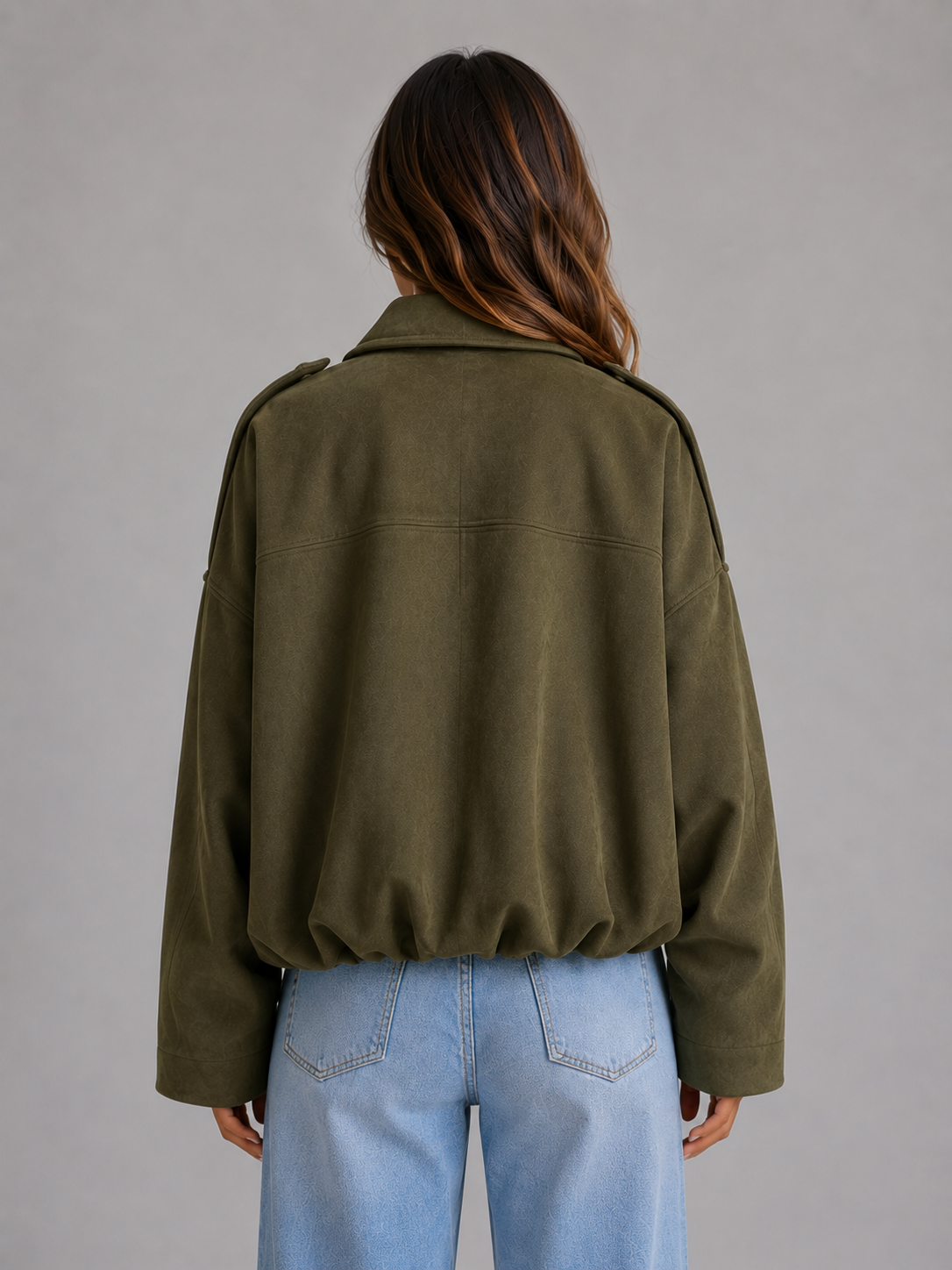 Bomber Jacket in Olive Green