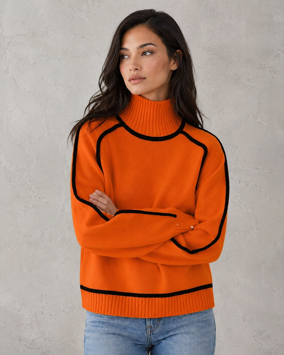 Turtleneck Sweater in Orange