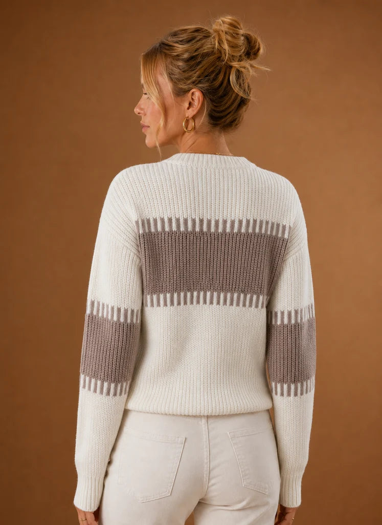 Women’s Crew Neck Pullover Sweater | Nero & Luya