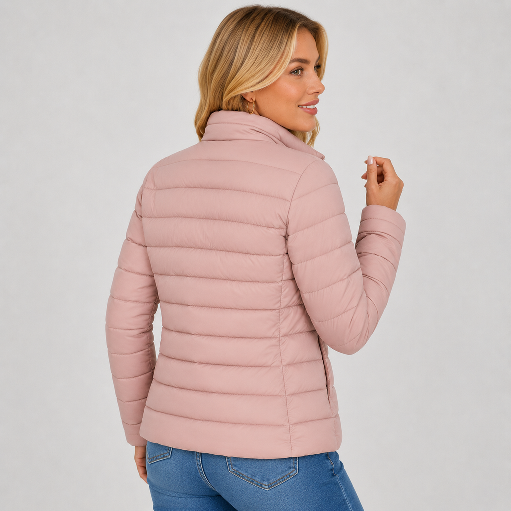 Puffer Jacket in Pale Pinkish Gray