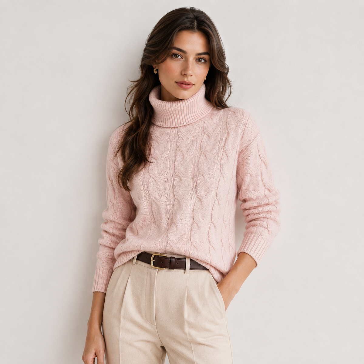 Turtleneck Sweater in Pink