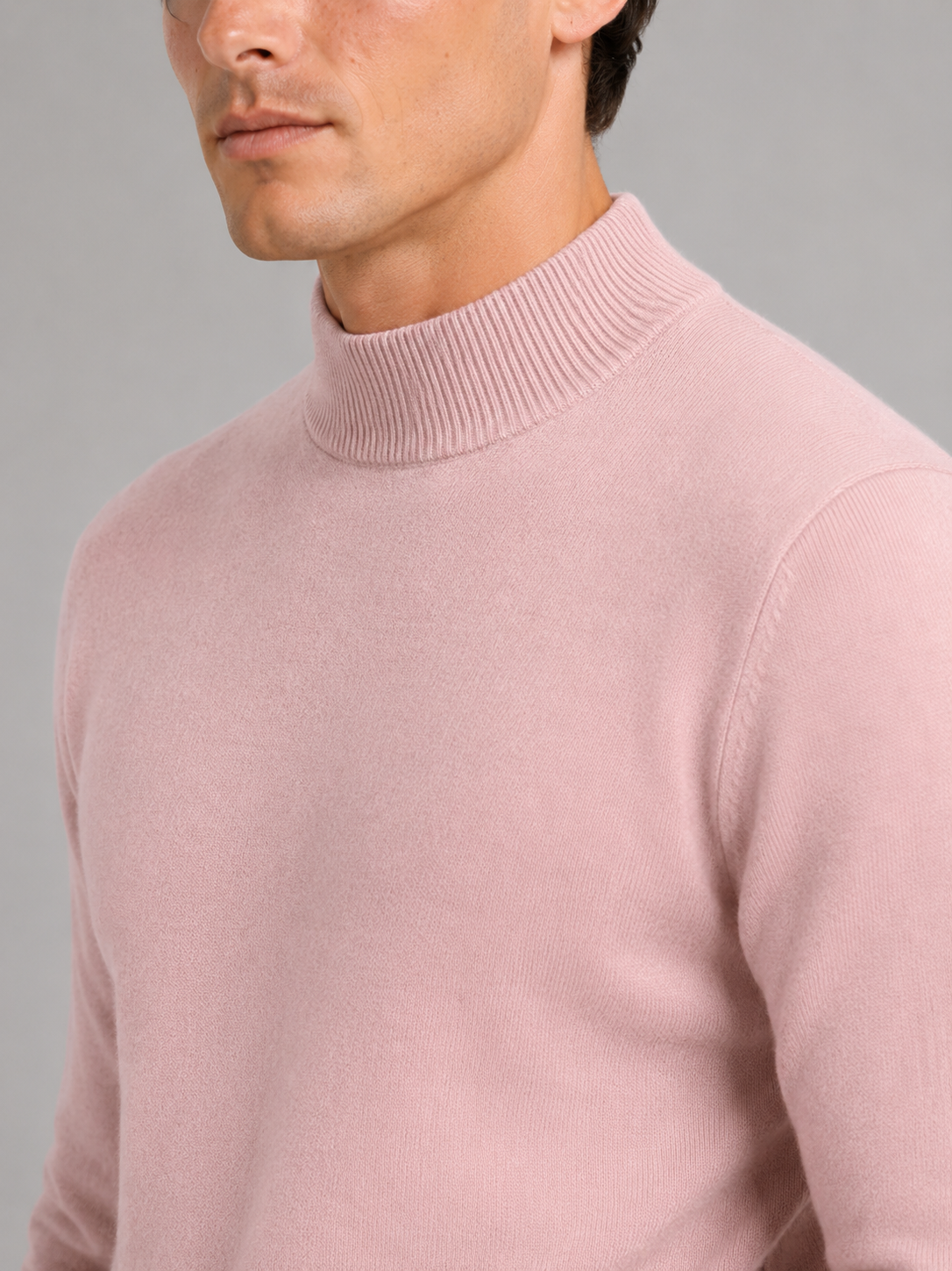 Mock Neck Pullover in Pink
