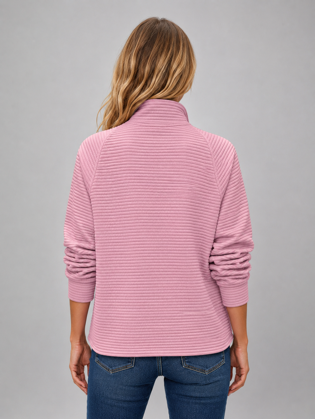 Half Zip Sweater in Pink