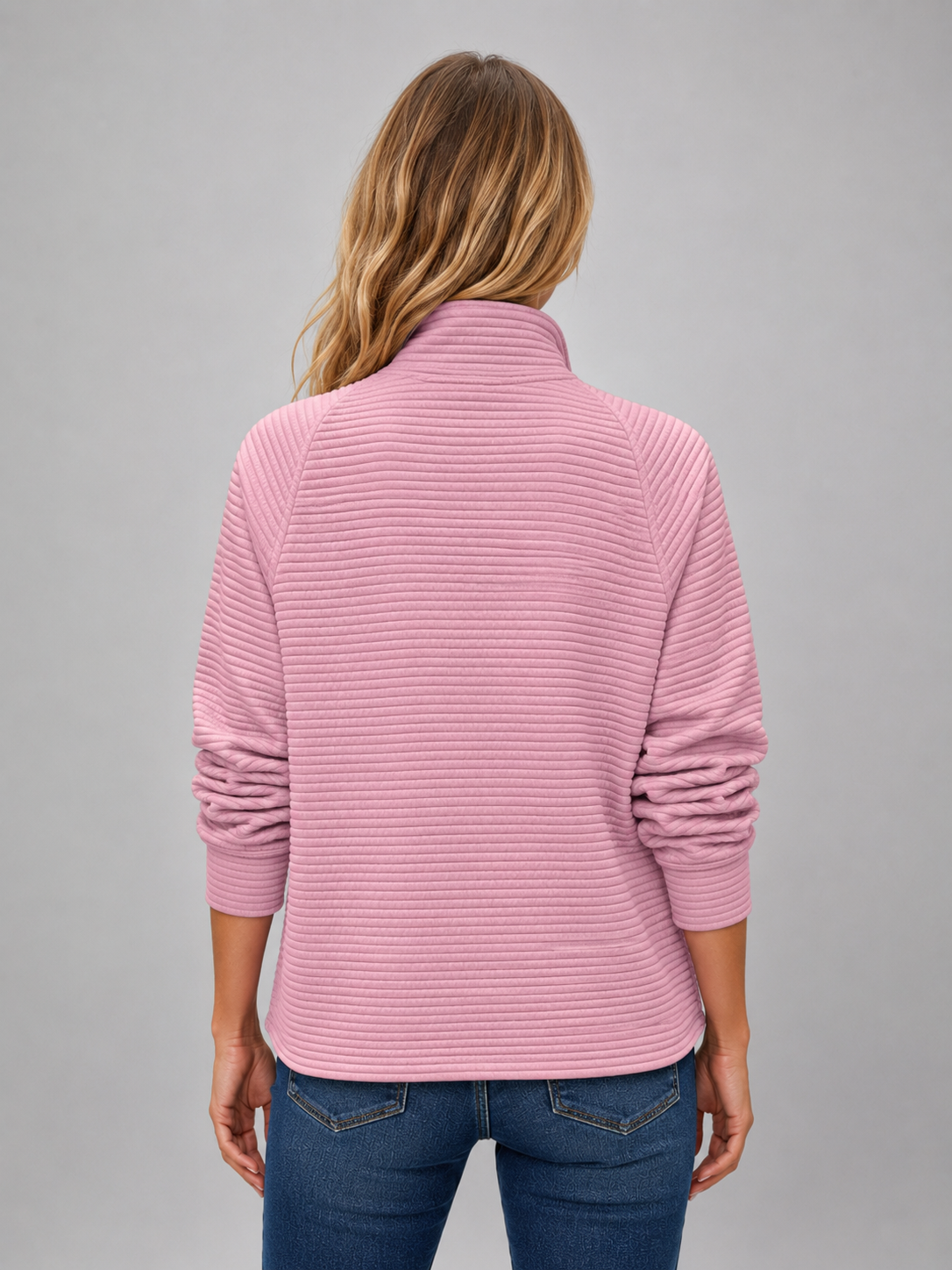 Half Zip Sweater in Pink