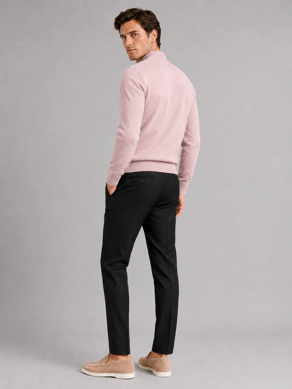 Mock Neck Pullover in Pink
