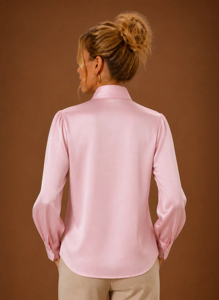 Women’s Satin Bow Blouse | Nero & Luya