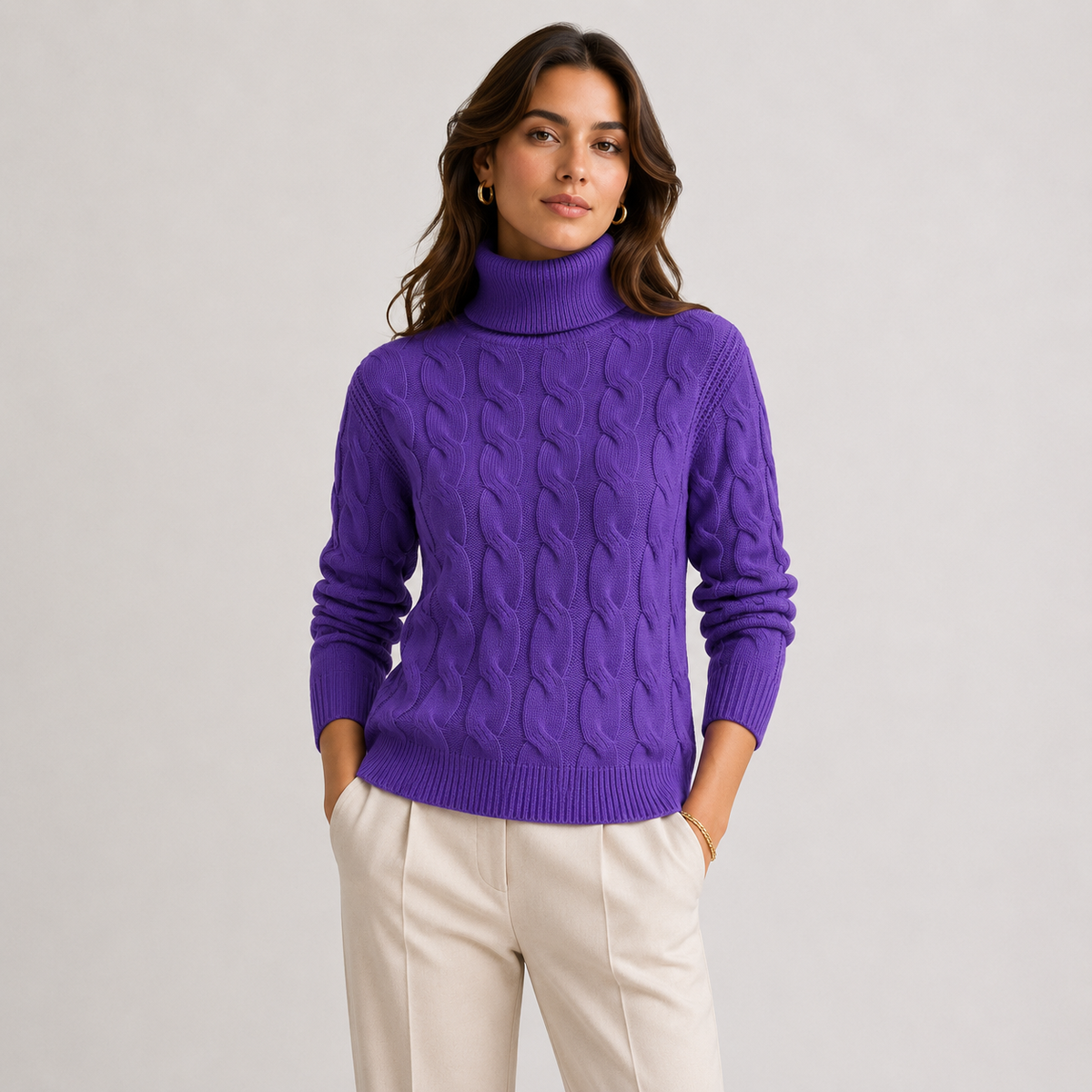 Turtleneck Sweater in Purple