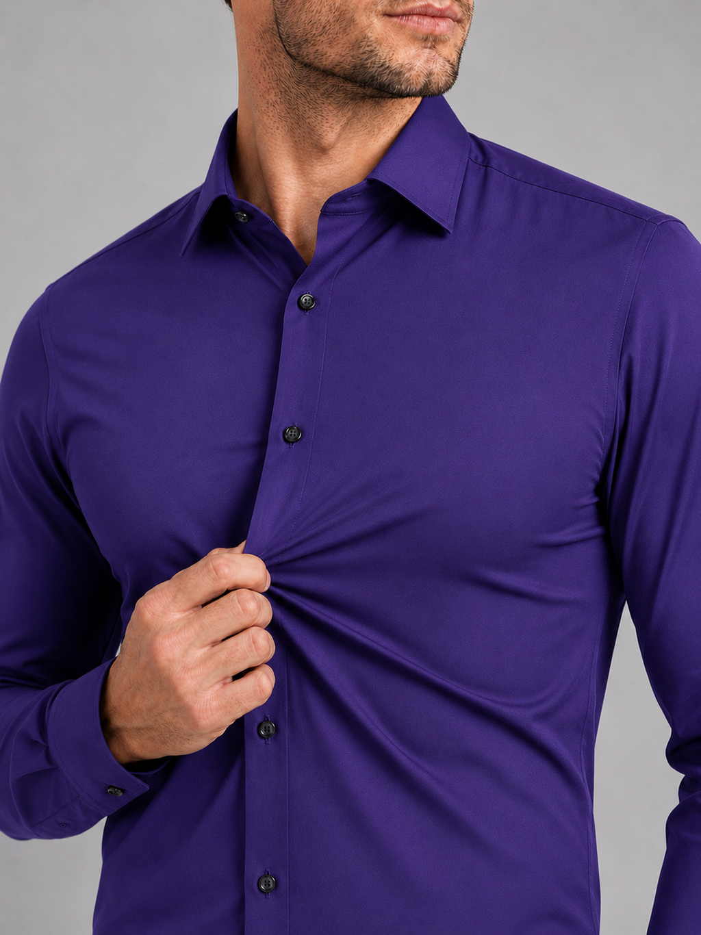 Business Casual Button Down Shirts in Purple
