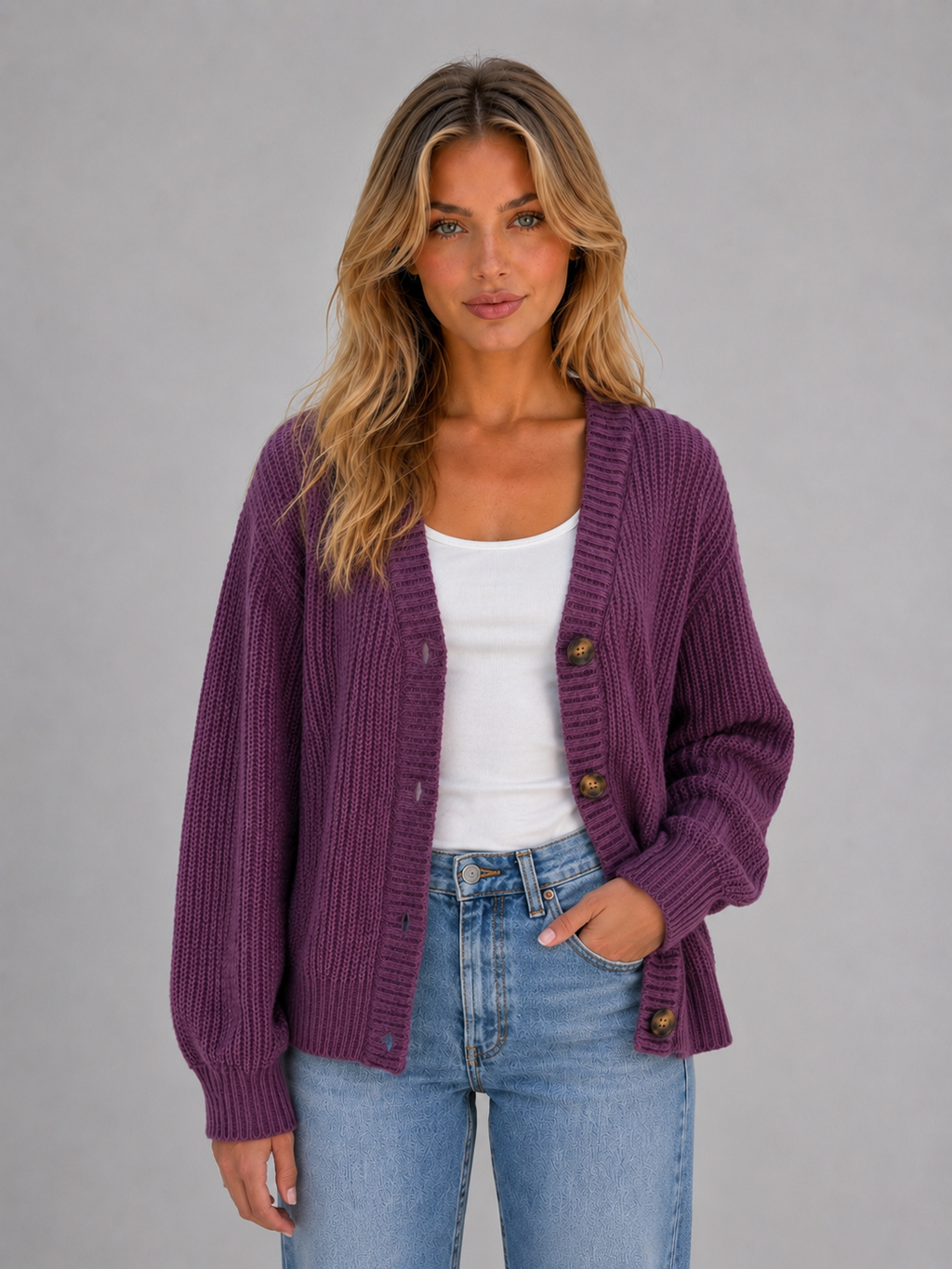 Cardigan in Purple