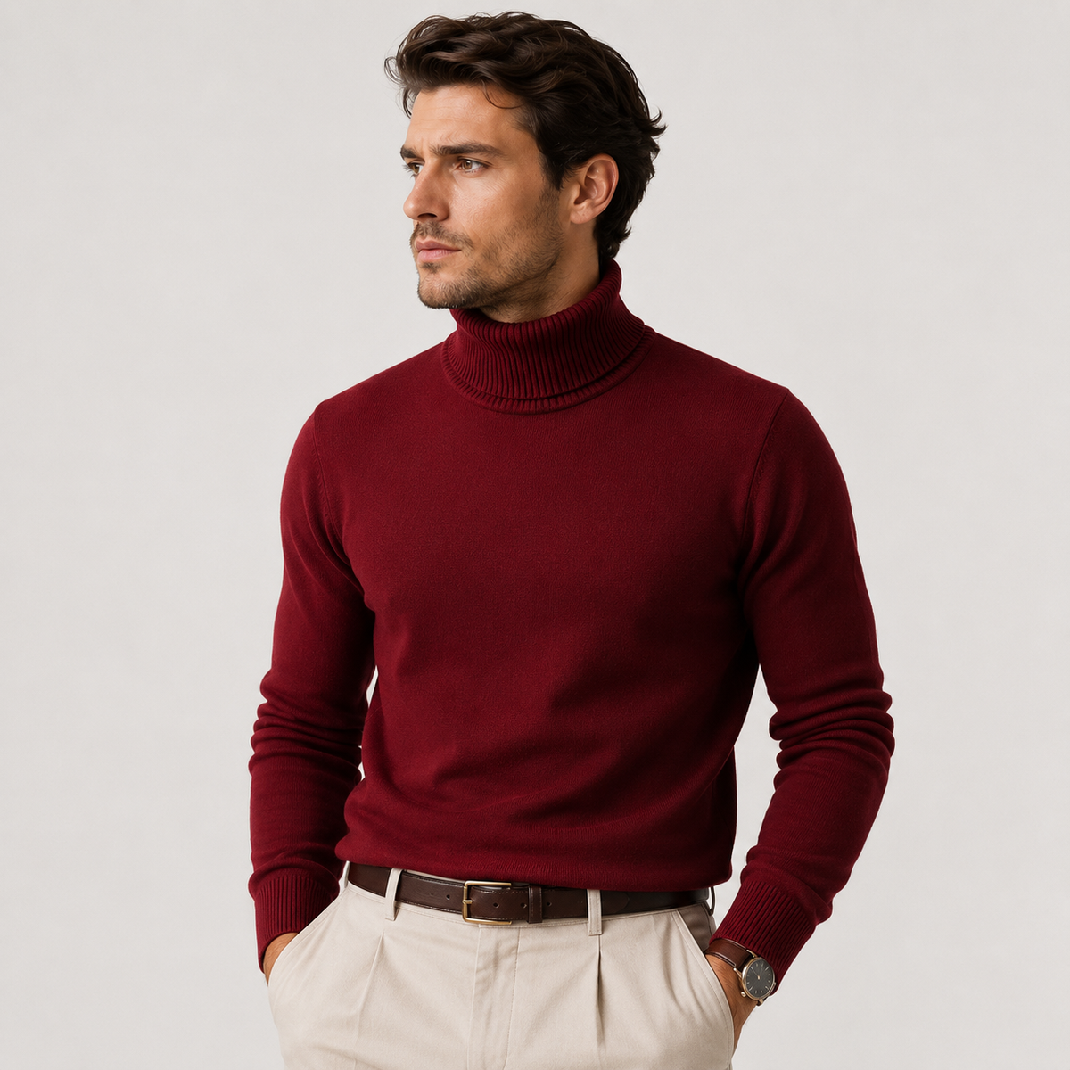 Turtleneck Sweater in Red