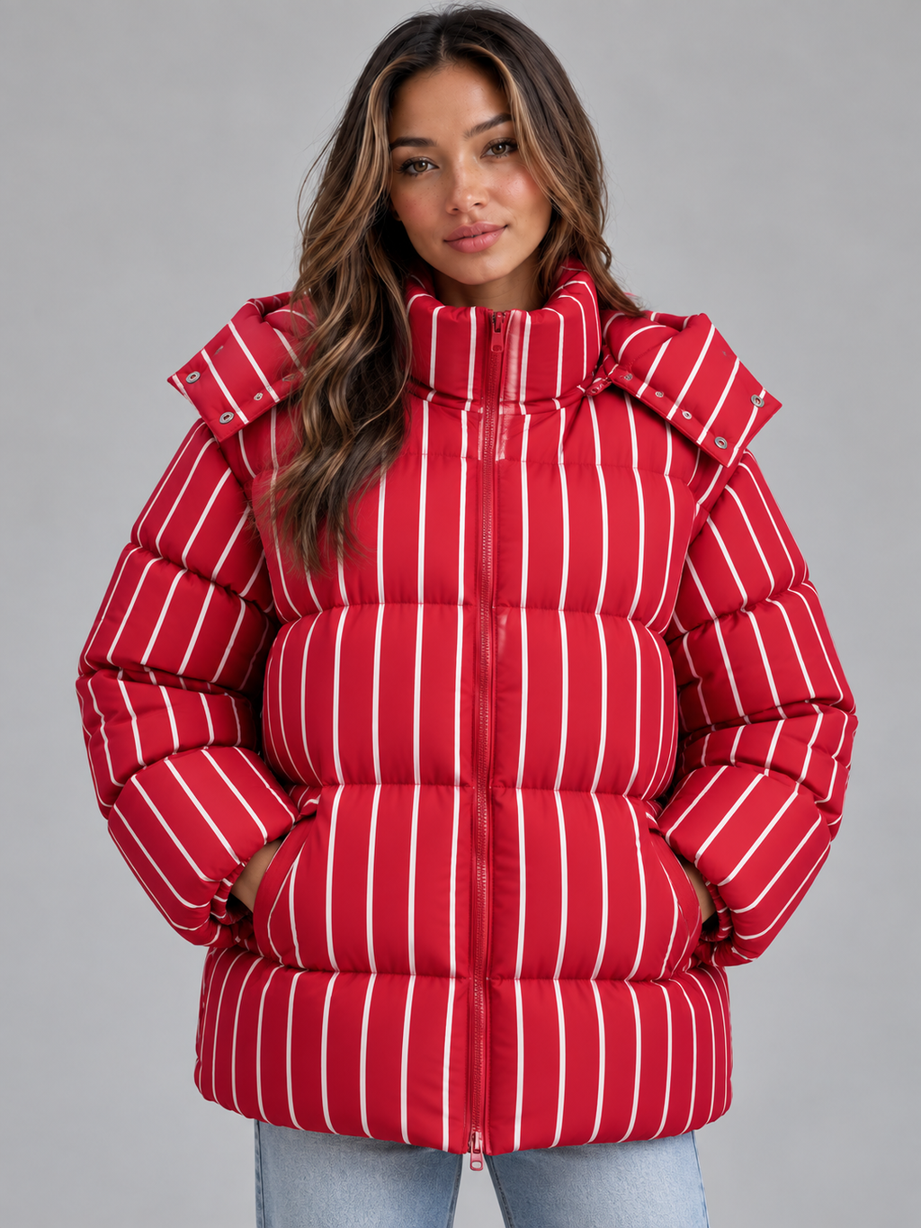 Puffer Jacket in Red