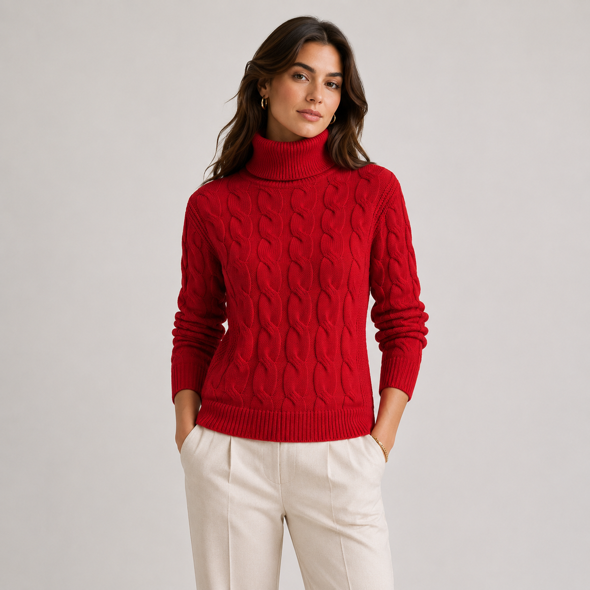 Turtleneck Sweater in Red