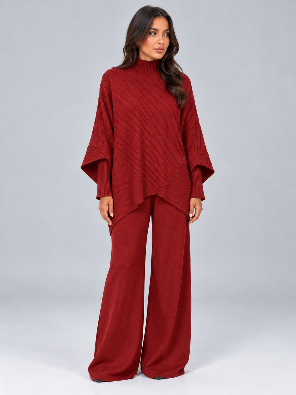 Sweater And Trousers Co-Ord Set in Red