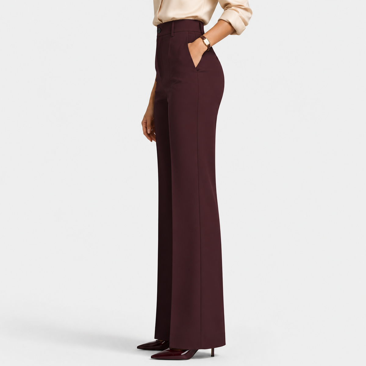 Women's Wide Leg Pants in Red