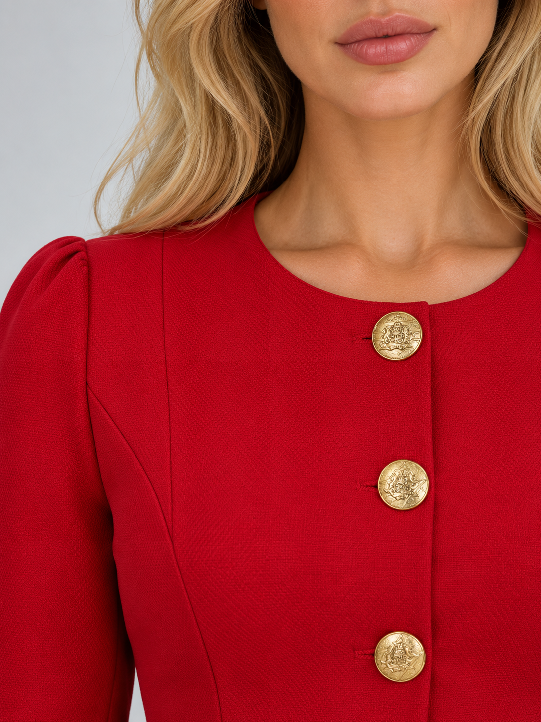 Blazer And Skirt Suit Set in Red