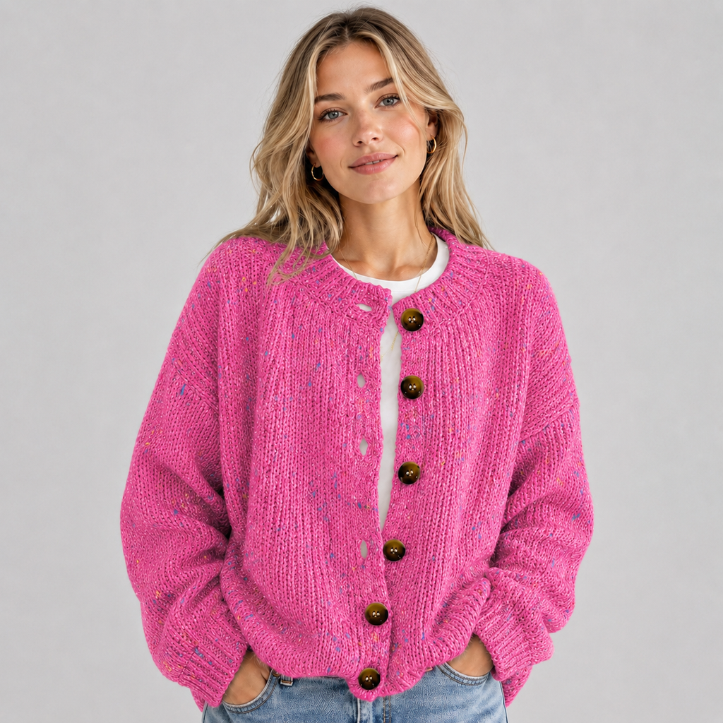 Cardigan in Red Rose