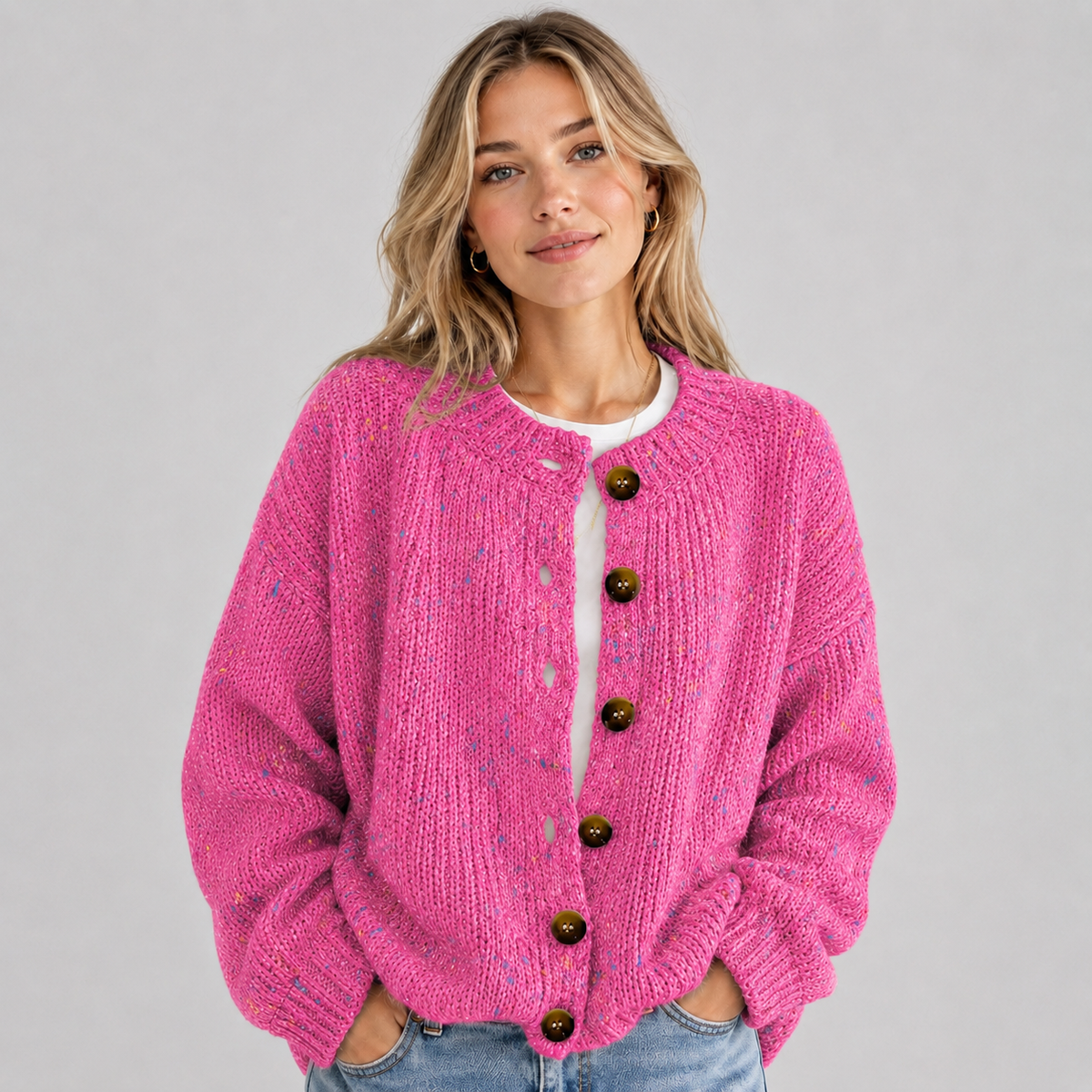 Cardigan in Red Rose