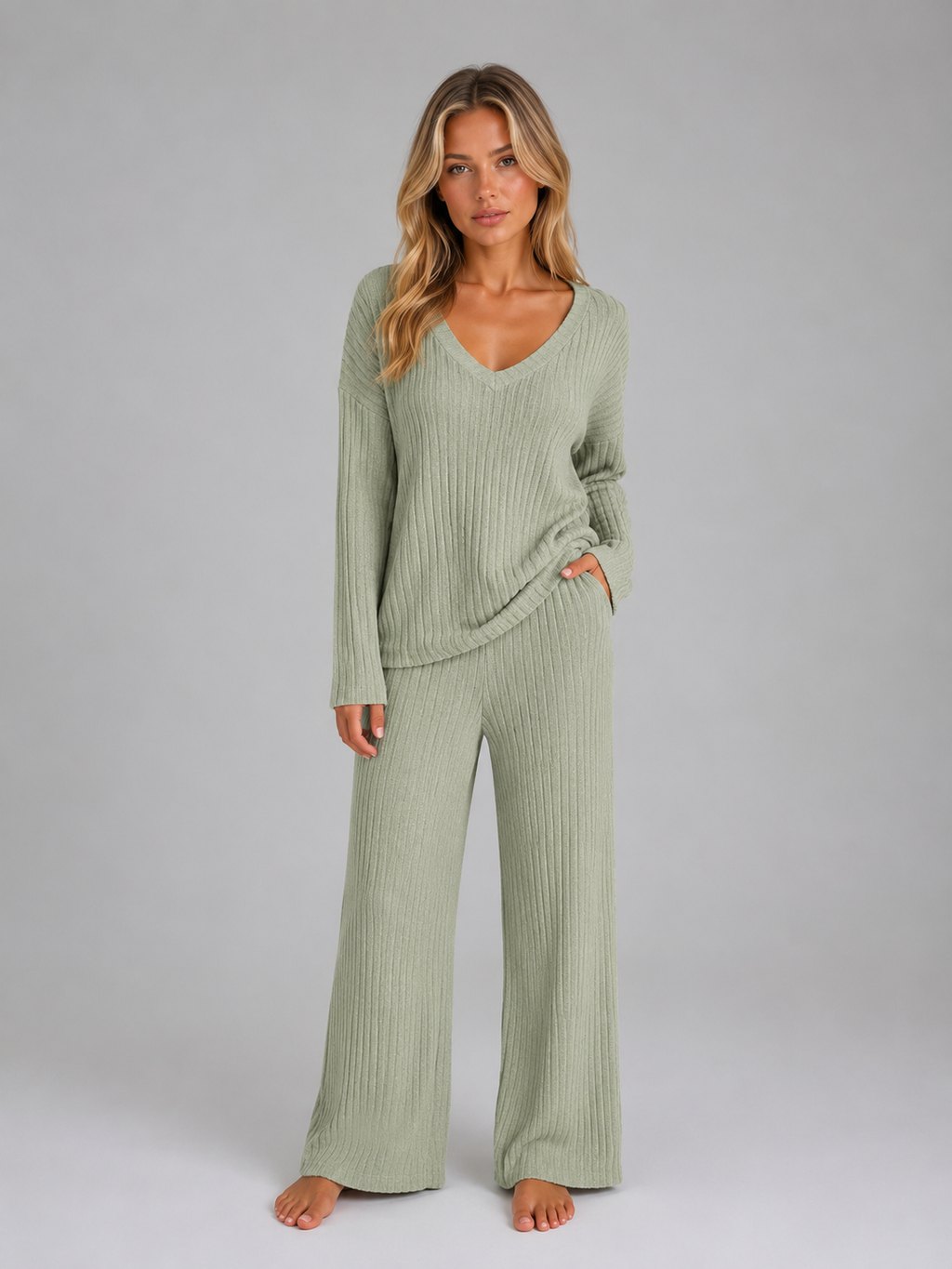 Women's Lounge Set in Sage Green