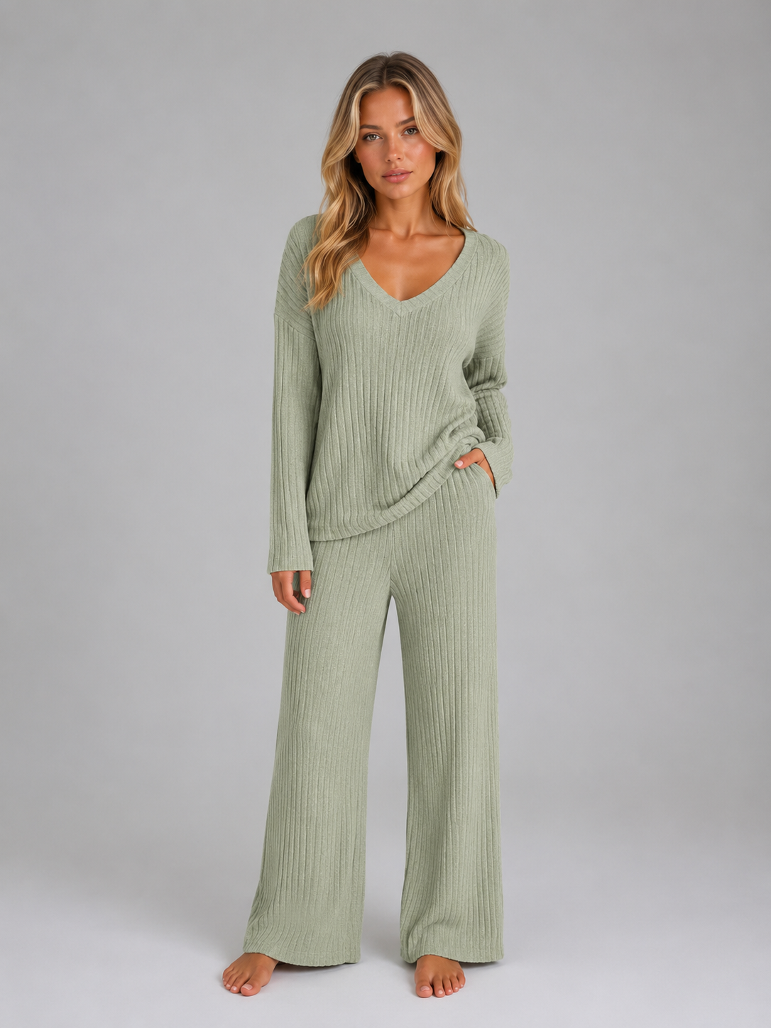 Women's Lounge Set in Sage Green