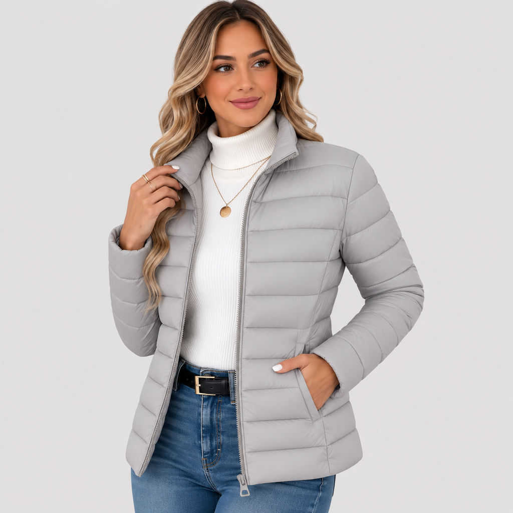 Puffer Jacket in Silvery Grey