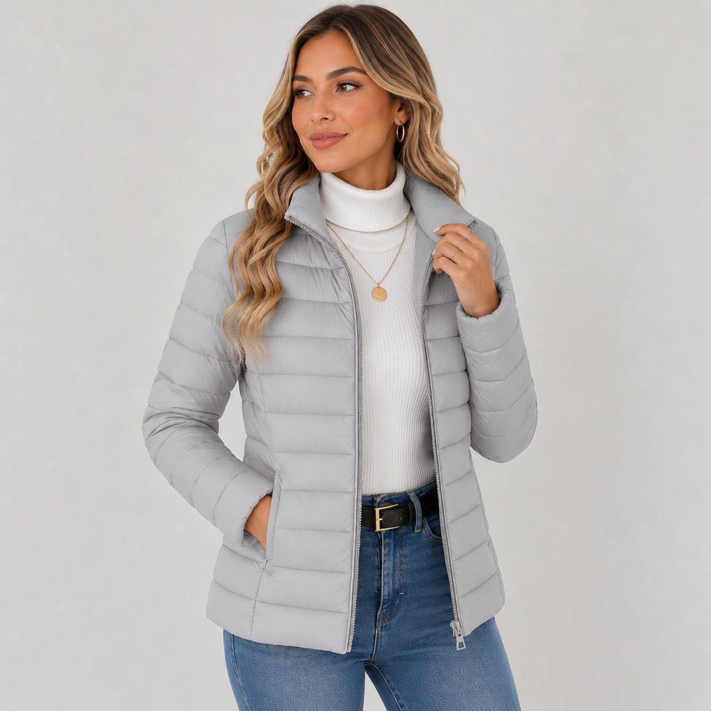 Puffer Jacket in Silvery Grey