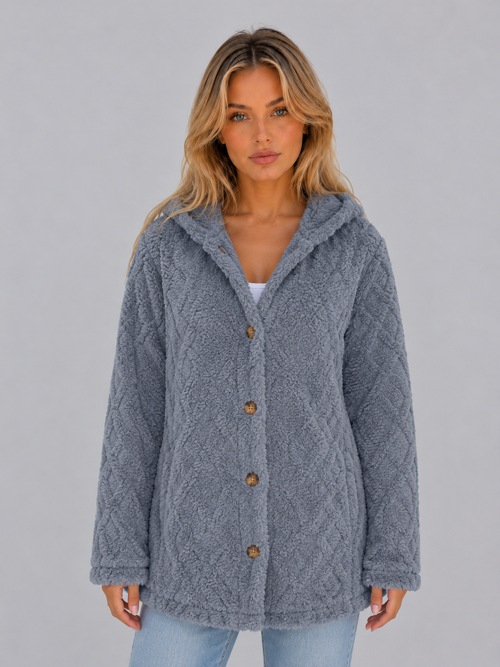 Cardigan in Steel Blue