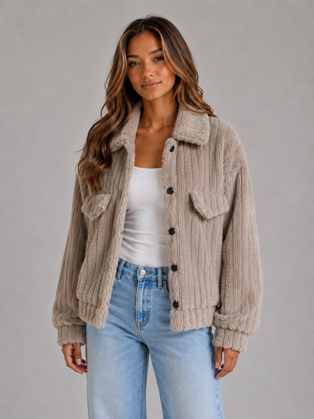Jacket in Taupe