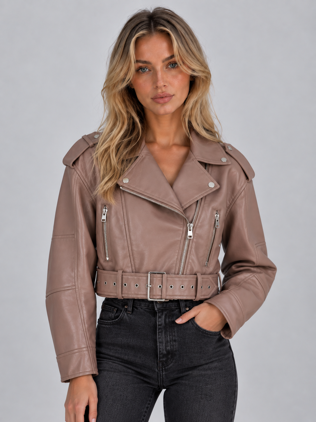 Bomber Jacket in Taupe