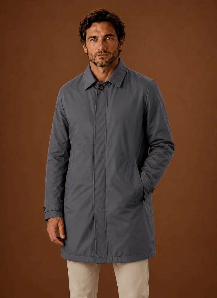 Men's Classic Trench Coat Lightweight Water-Resistant Jacket | Nero & Luya