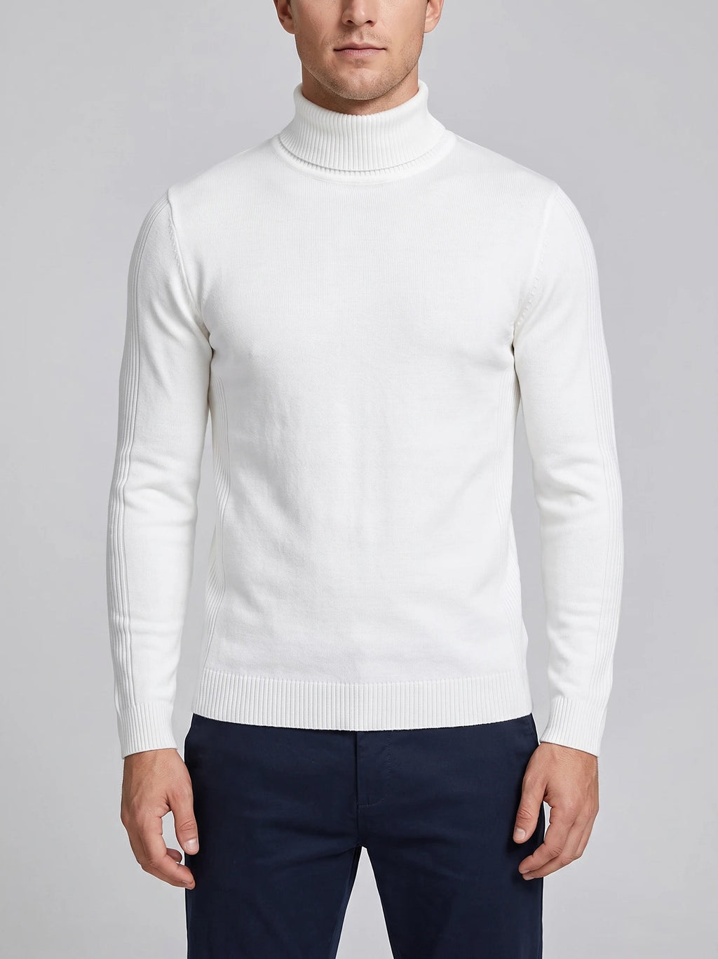 Men's Turtleneck Sweater in White
