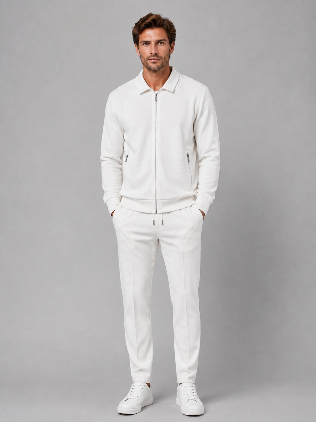 Jacket And Trousers Set in White