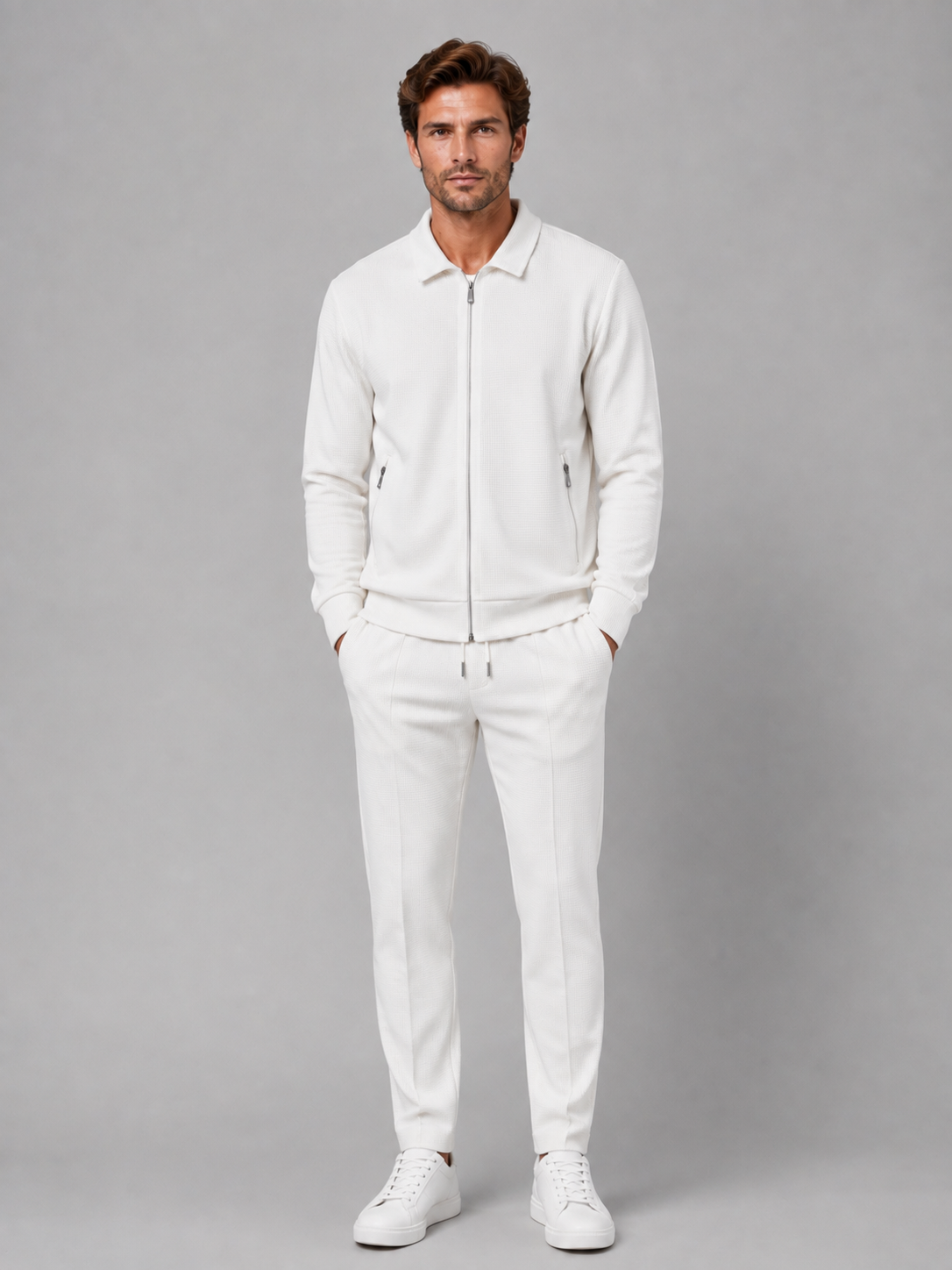 Jacket And Trousers Set in White