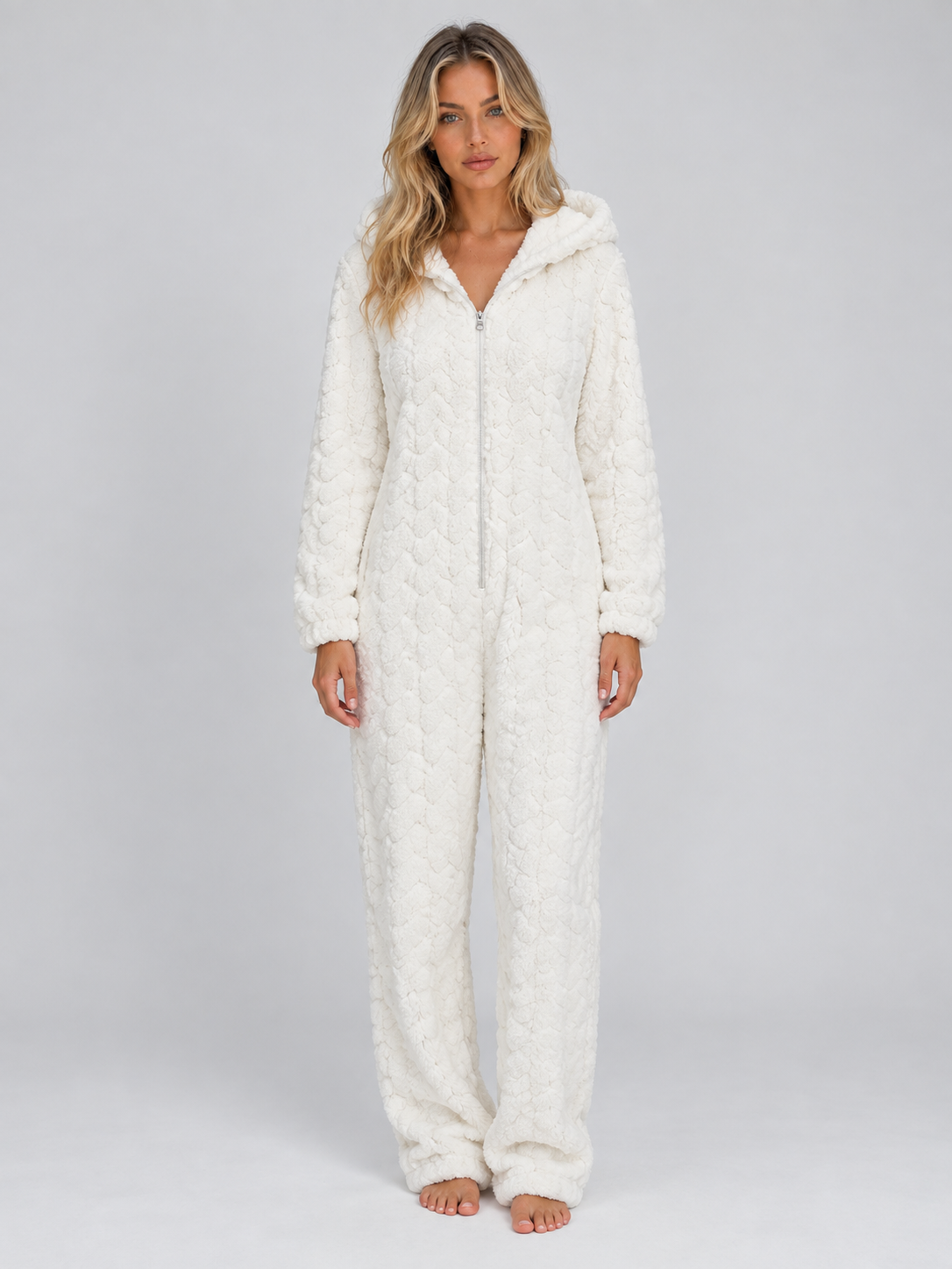Fleece Jumpsuit in White