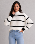 Mock Neck Sweater in White