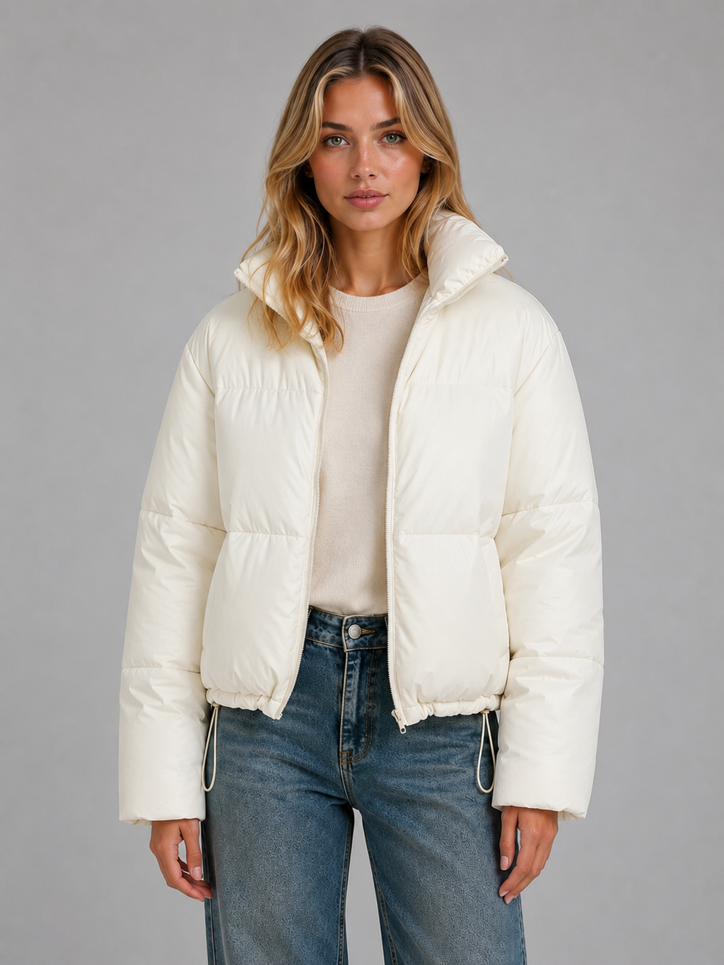 Puffer Jacket in White