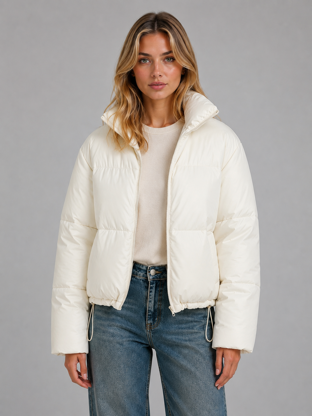 Puffer Jacket in White