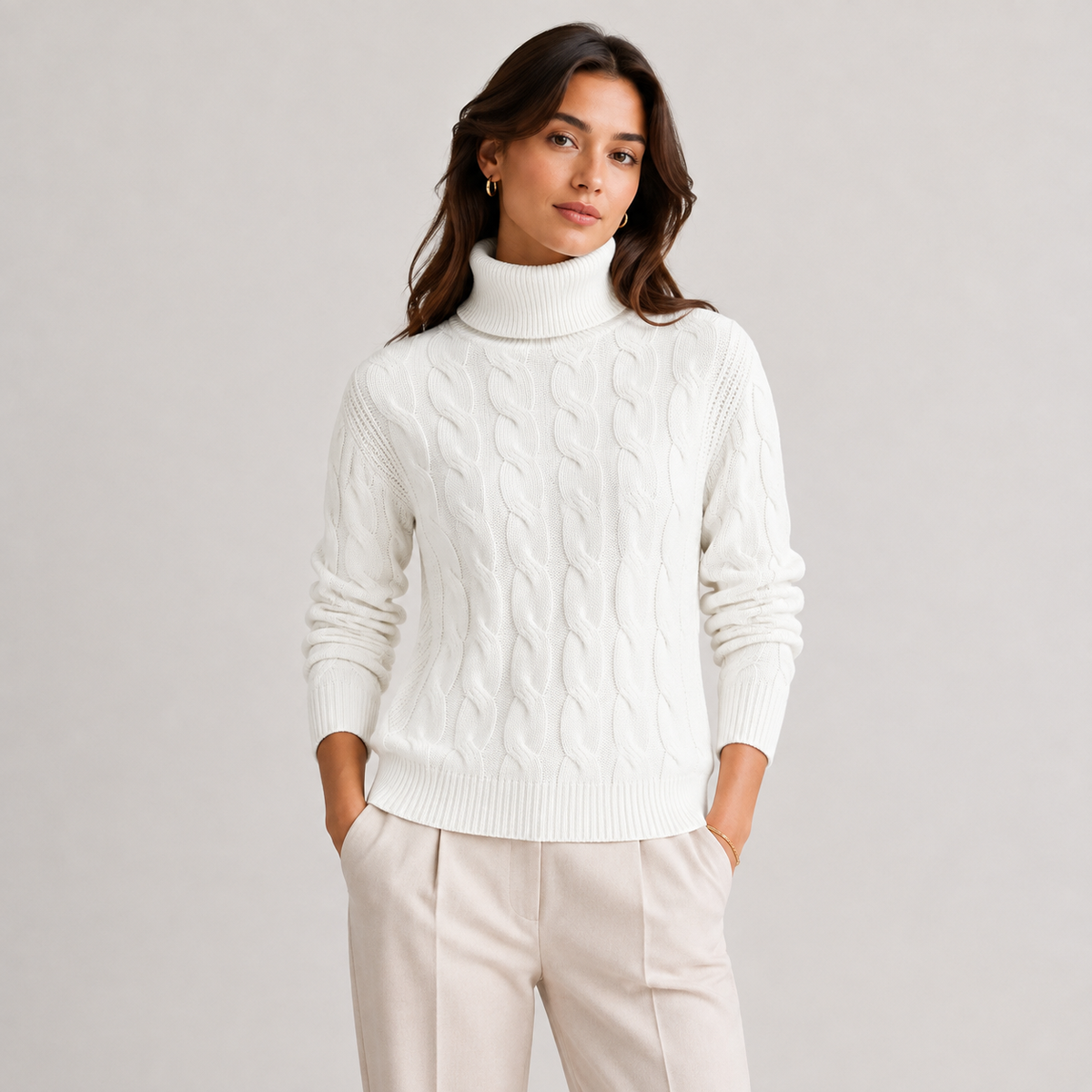 Turtleneck Sweater in White